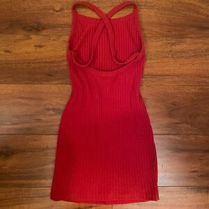 red mini dress